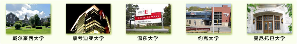 戴尔豪西大学 康考迪亚大学 温莎大学 约克大学 曼尼托巴大学