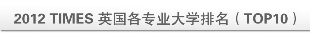 2012TIMES英国各专业大学排名（TOP10）