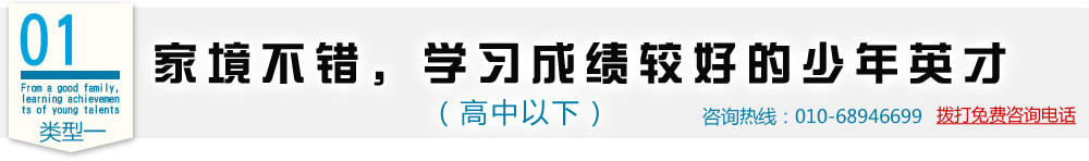 类型一,家境不错，学习成绩较好的少年英才（高中以下）